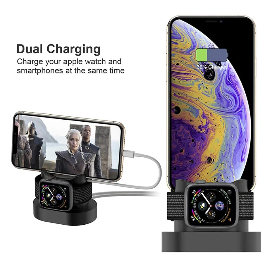 2 In 1 Charging Dock Station - For Iphones / Airpods / Apple Watch