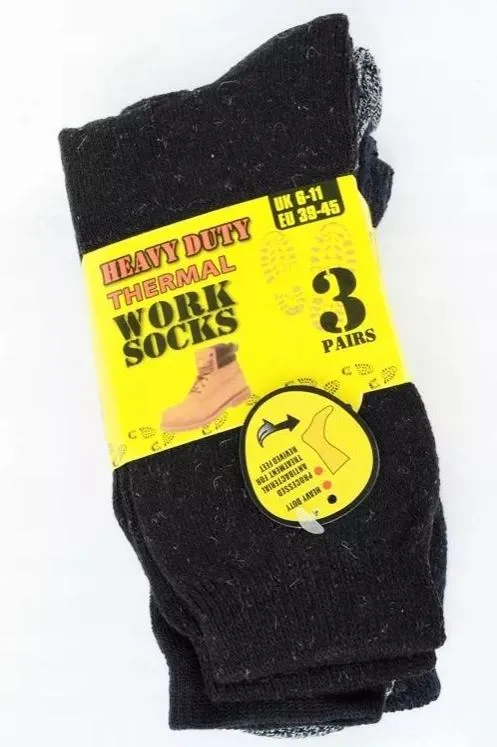 300 Pairs X Bulk Pack  Mens Heavy Duty Thermal Cotton Work Crew Socks-For Resell