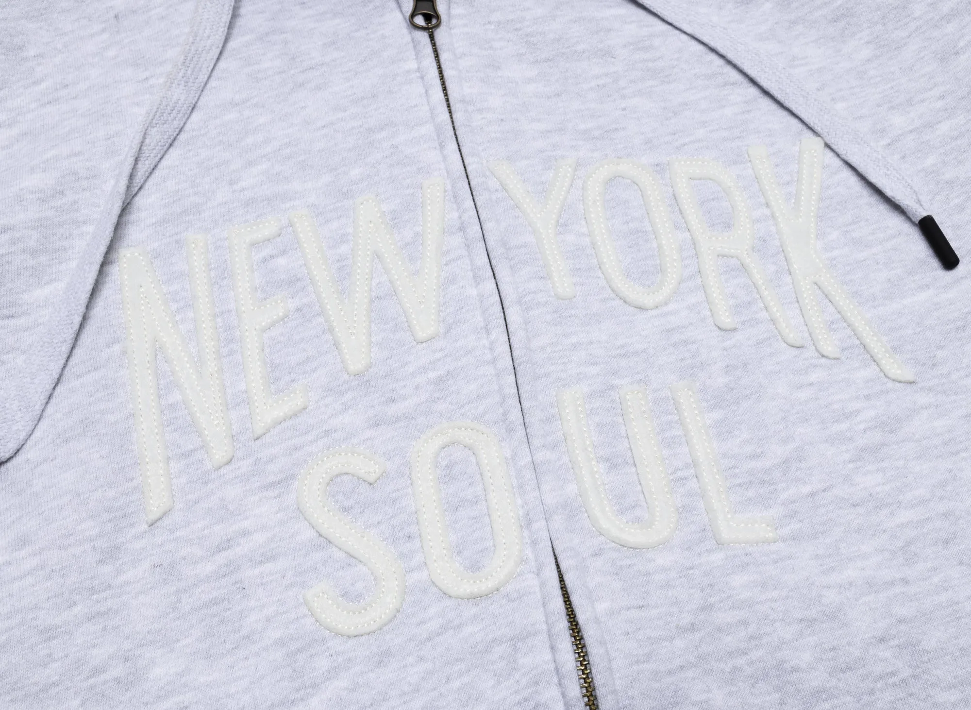 555 Soul Heritage New York Soul Zip Up Hoodie in Heather Grey