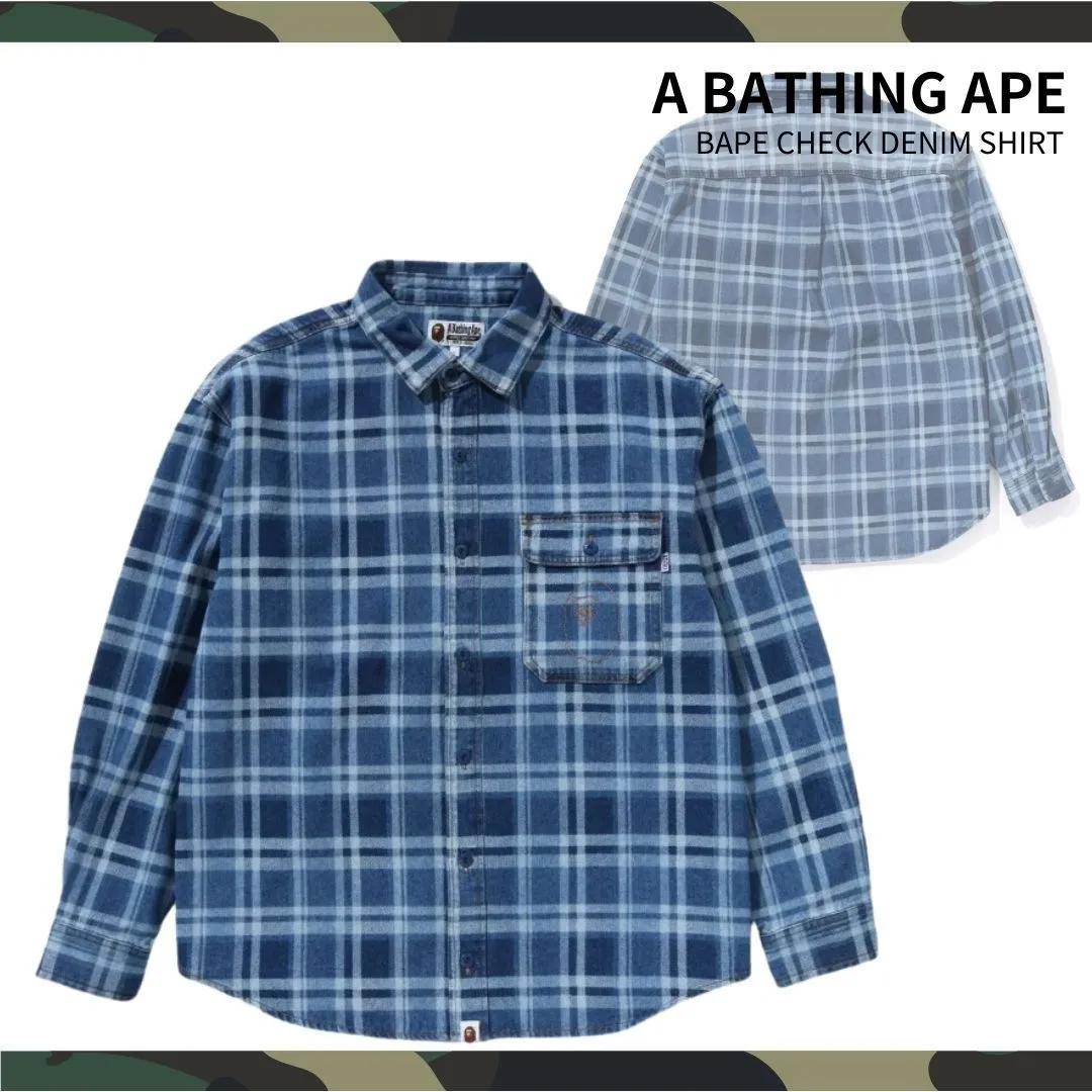 A BATHING APE  |Button-down Gingham Glen Patterns Tartan