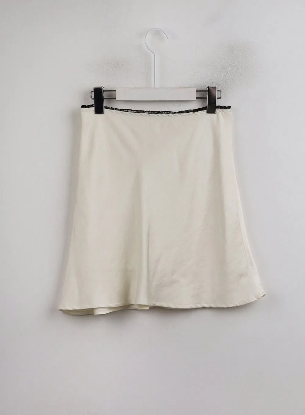 A Line Satin Mini Skirt OJ422