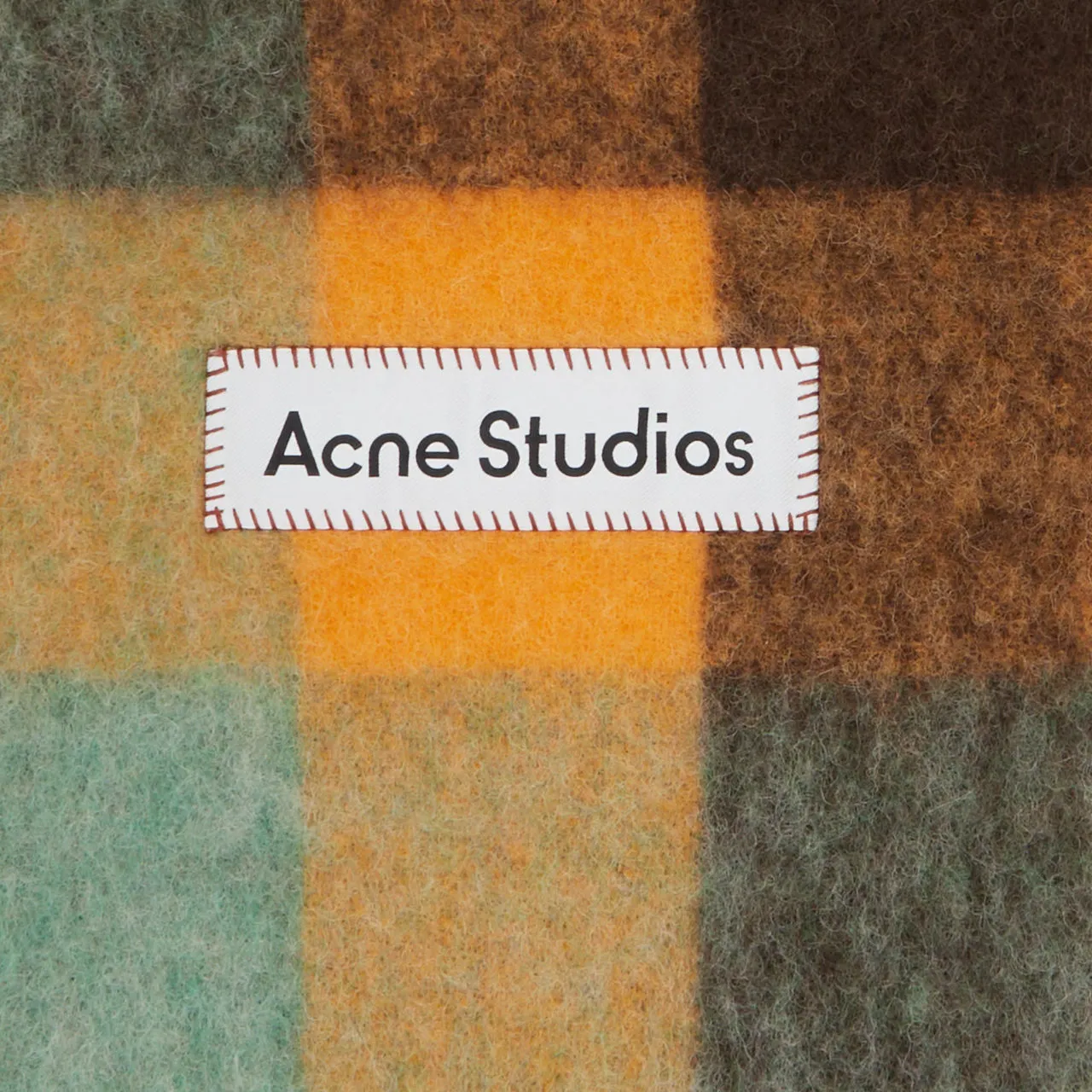 ACNE STUDIOS The Sustainable Edit Vally Check Scarf - Brown  Yellow  Green