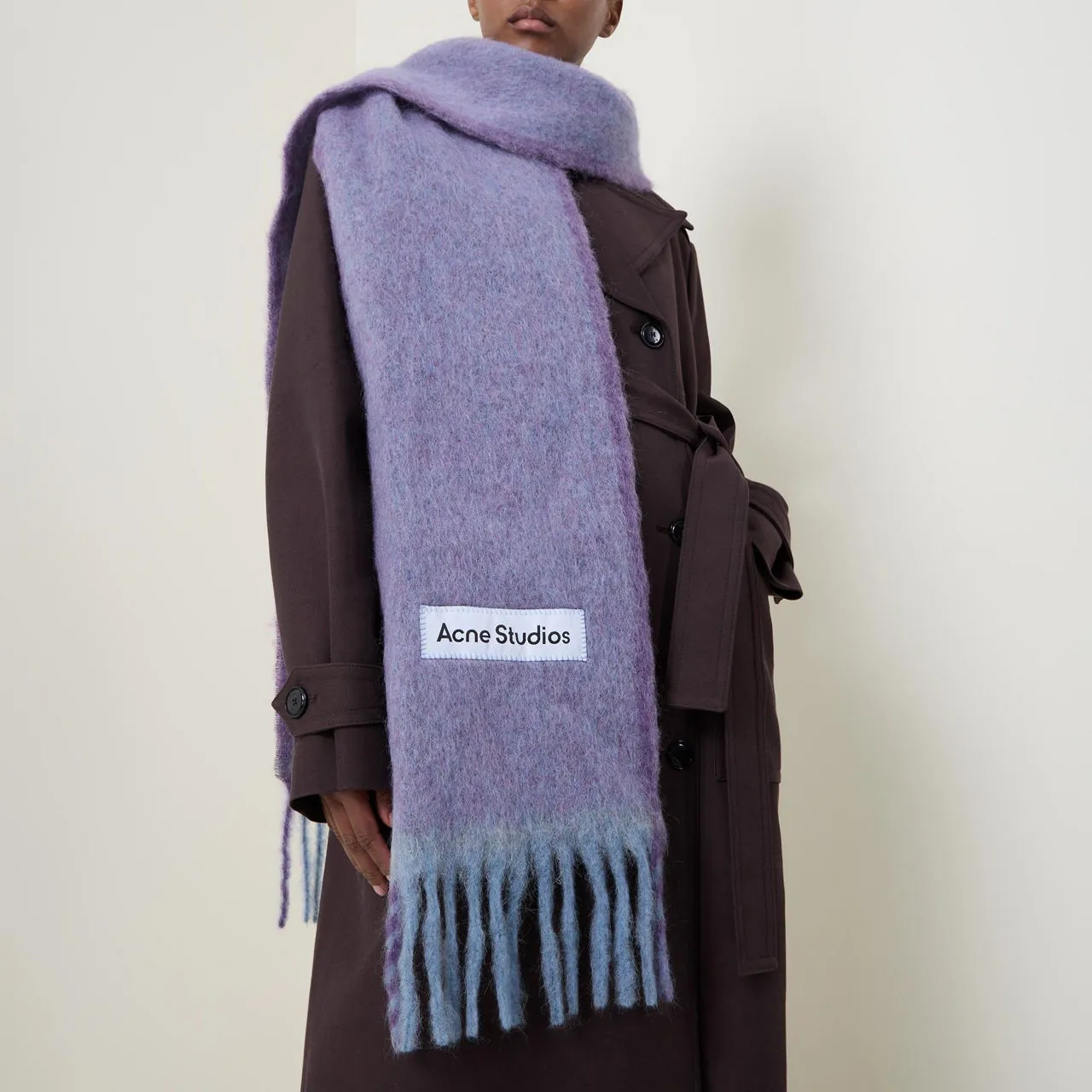 ACNE STUDIOS The Sustainable Edit Vally Logo Scarf - Lavender