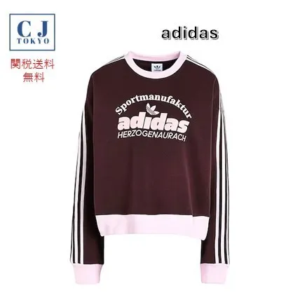 adidas  |Crew Neck Sweat Street Style Long Sleeves Plain Logo