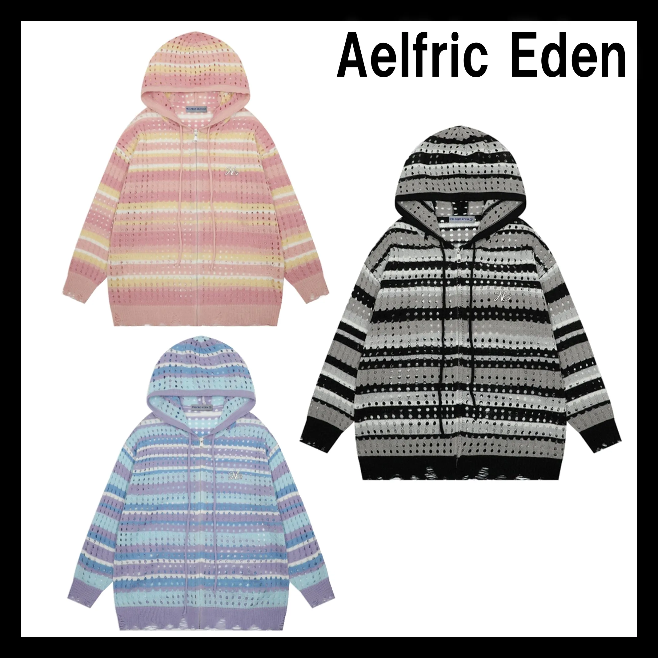 Aelfric Eden  |Stripes Street Style Long Sleeves Oversized