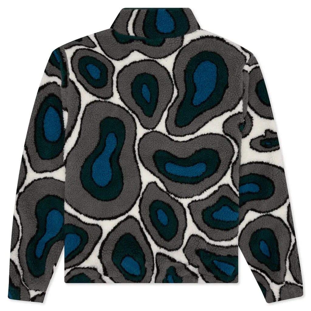 Amethist Geode Polar Fleece Pullover - Stone Blue