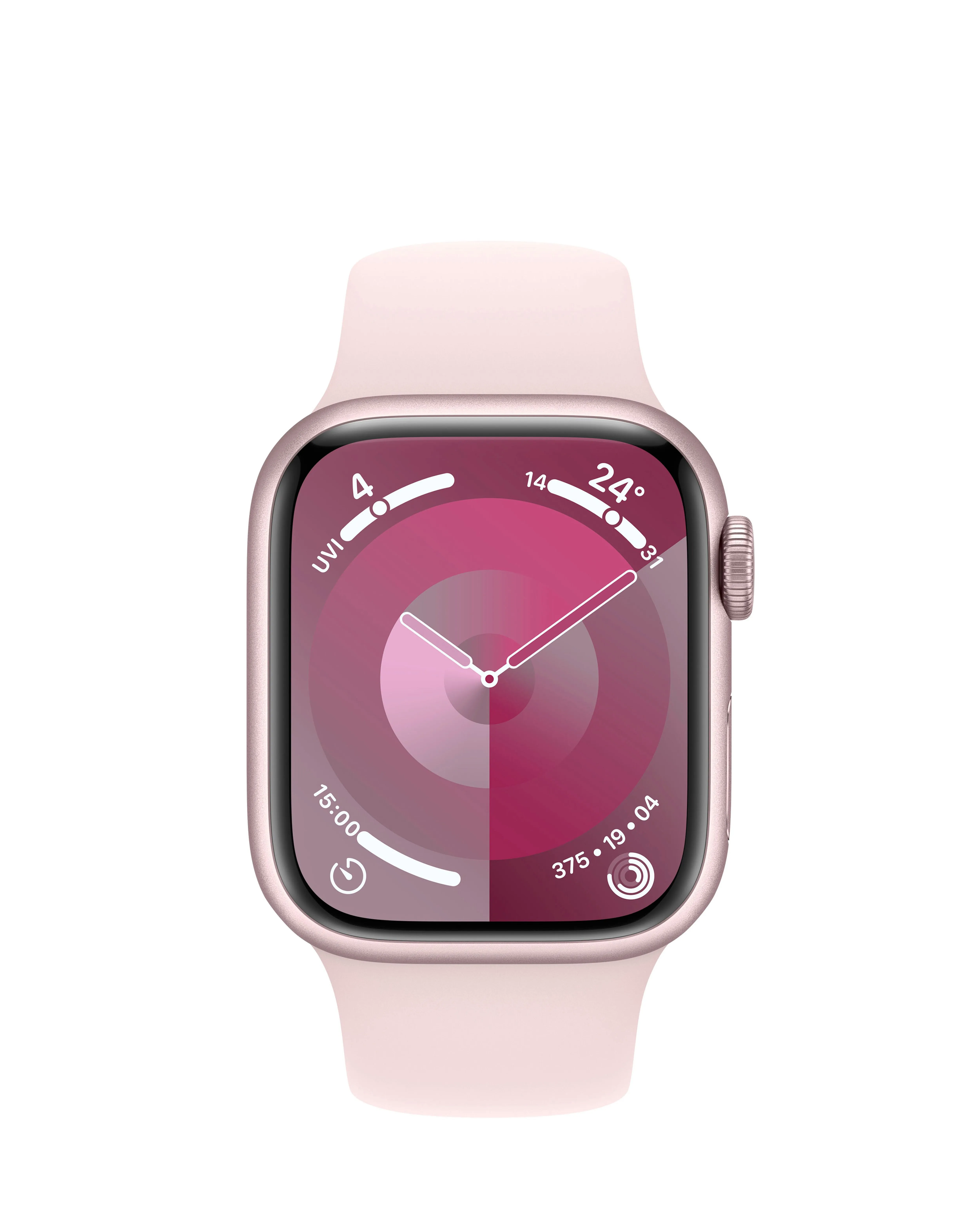 Apple Watch Series 9 GPS 41mm Pink Aluminium Case, Light Pink Sport Band - S/M | Simply Be