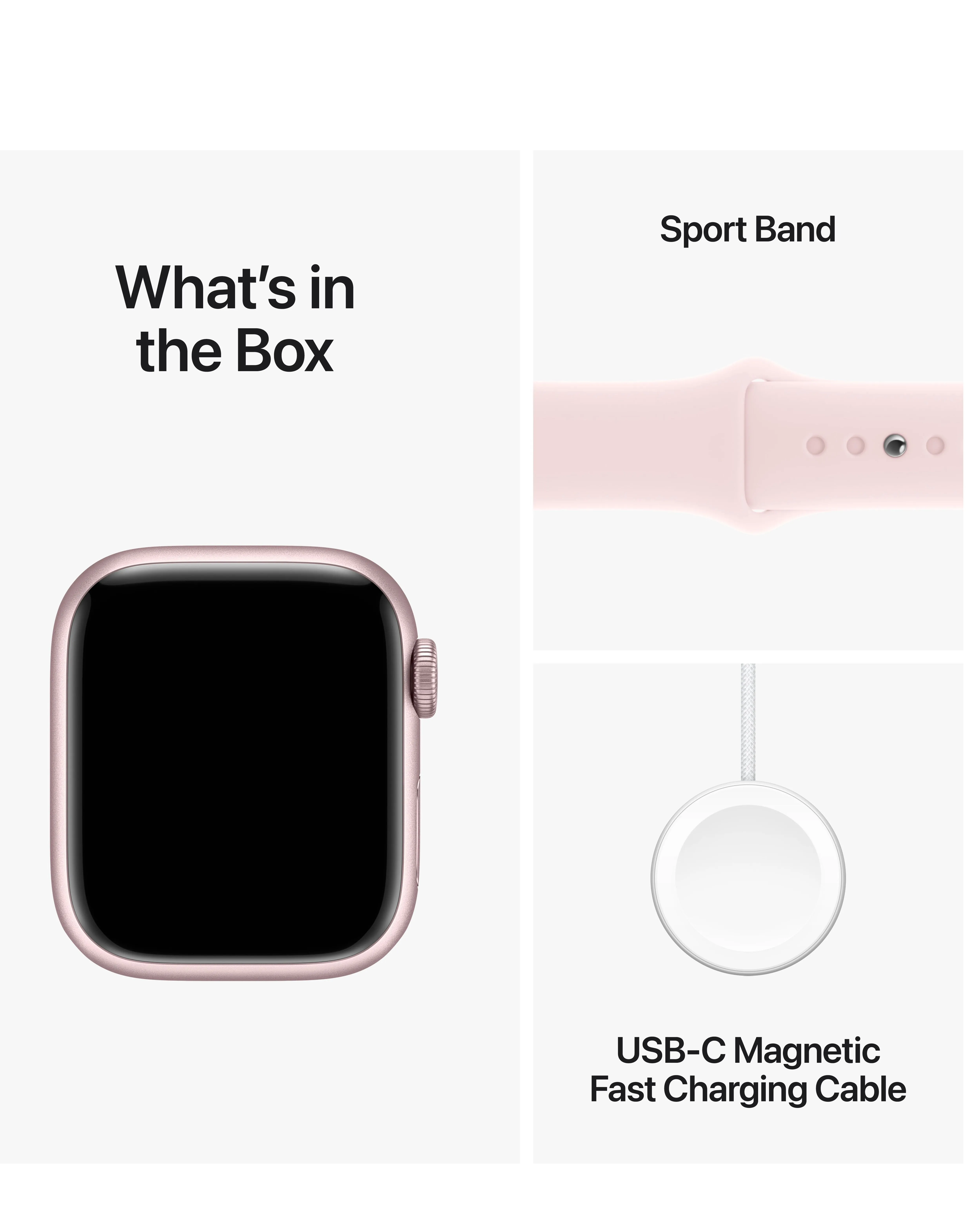 Apple Watch Series 9 GPS 41mm Pink Aluminium Case, Light Pink Sport Band - S/M | Simply Be