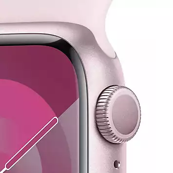 Apple Watch Series 9 GPS 41mm Pink Aluminium Case with Light Pink Sport Band - S/M | Kaleidoscope