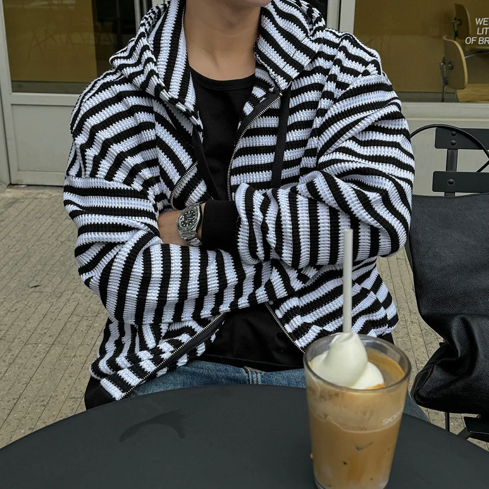 ASCLO  |Stripes Unisex Street Style Long Sleeves Oversized