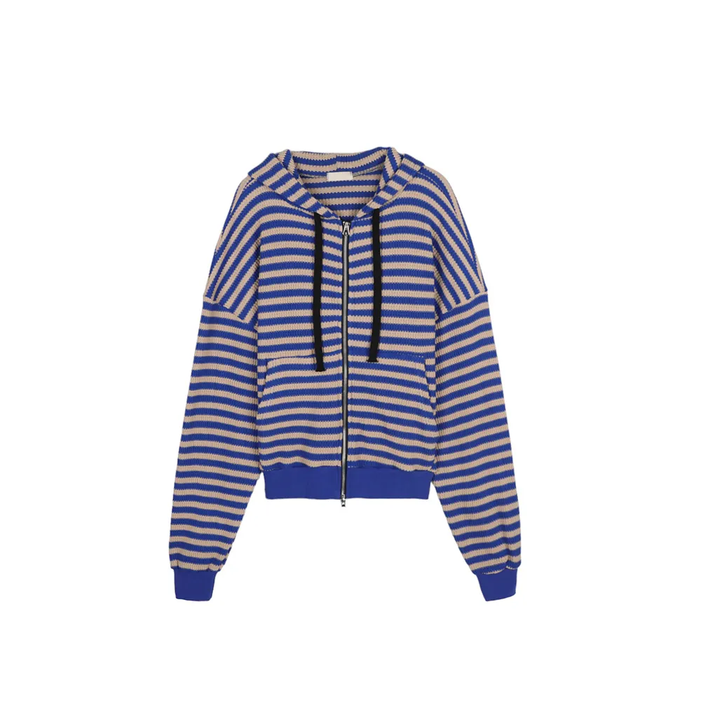 ASCLO  |Stripes Unisex Street Style Long Sleeves Oversized