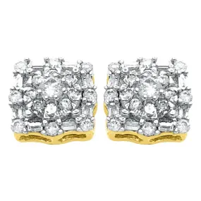 Baguette Snow Diamond Earrings .52cttw 10K Yellow Gold