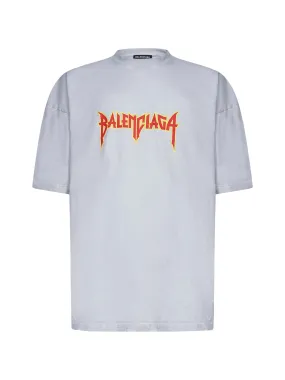 Balenciaga Distressed Logo Printed Oversized T-Shirt