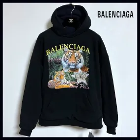 BALENCIAGA  |Unisex Street Style Long Sleeves Cotton Oversized Logo