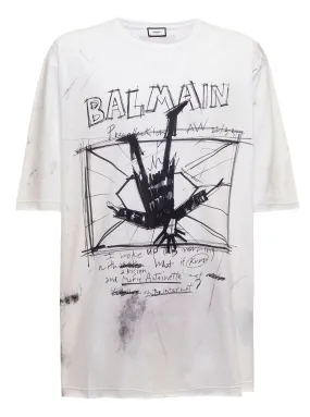 Balmain Distressed Graphic-Printed T-Shirt