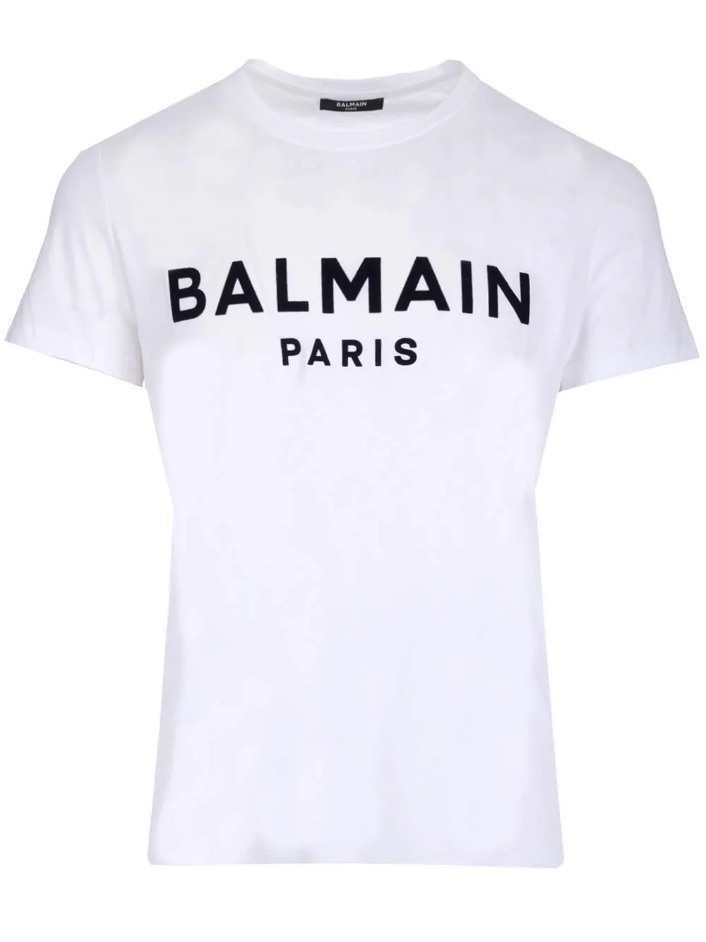 Balmain Flocked Logo Crewneck T-Shirt