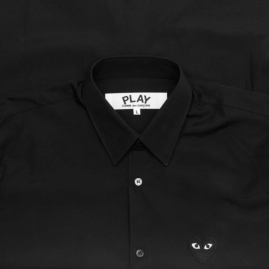 Black Emblem Button Down - Black