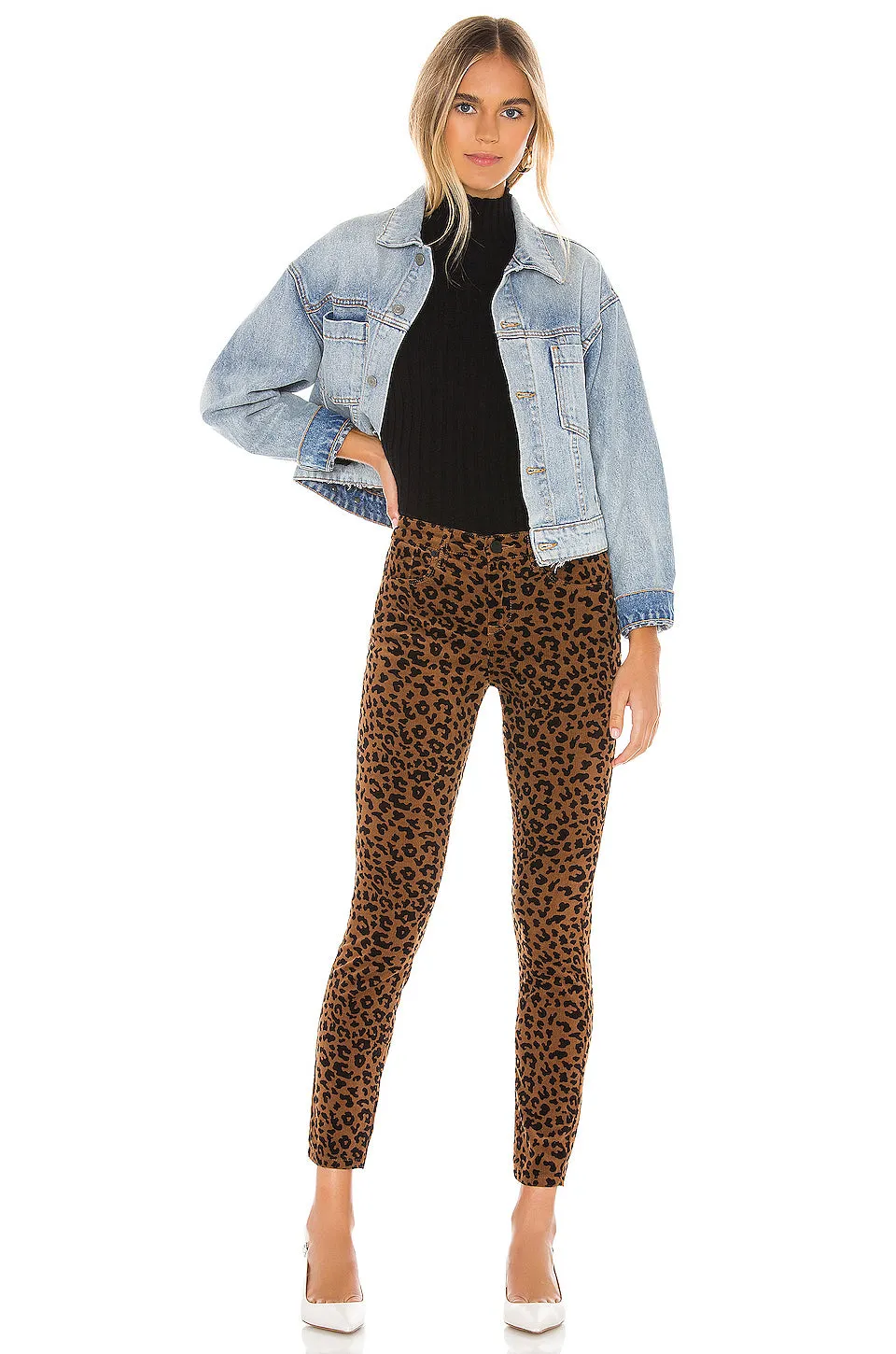 Blank NYC The Reade Corduroy Leopard Crop Skinny Pant