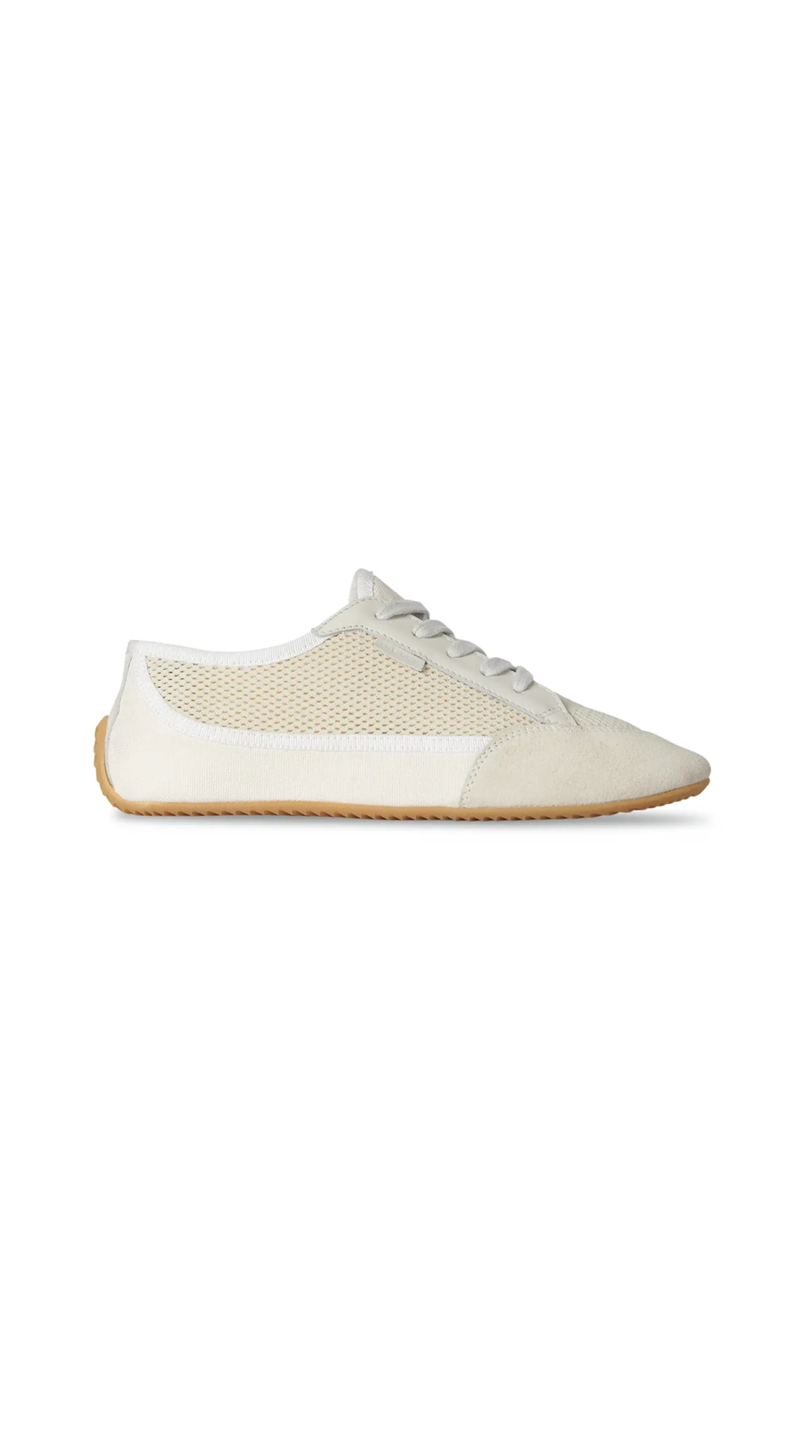 Bonnie Sneaker in Canvas and Suede - Ivory/White