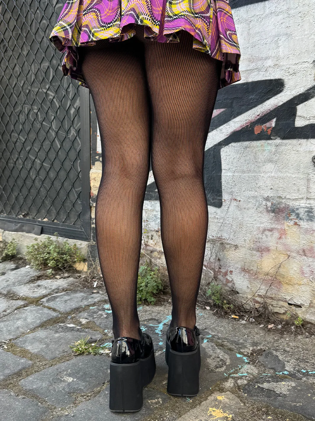 BOW FISHNETS - BLACK/BLACK