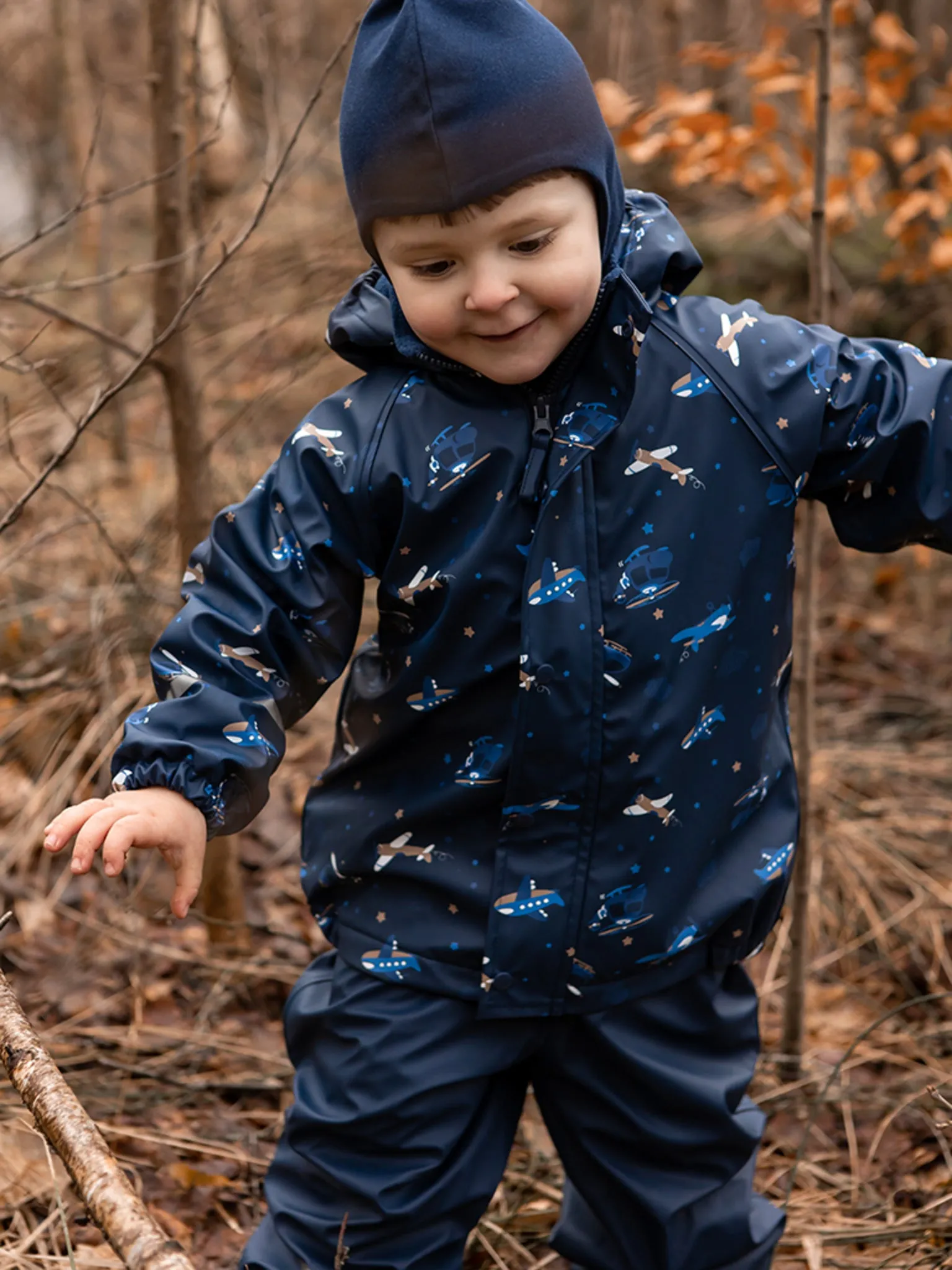 Celavi Fleece Lined Pageant Blue Waterproof Rainwear Set