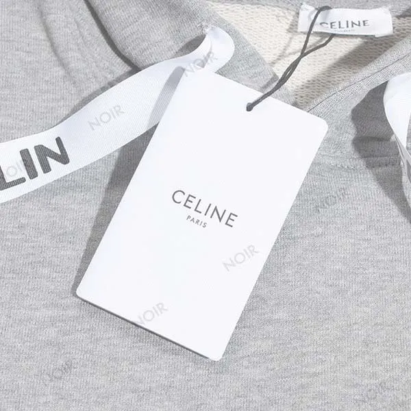 CELINE  |Loose hooded sweatshirt in cotton fleece