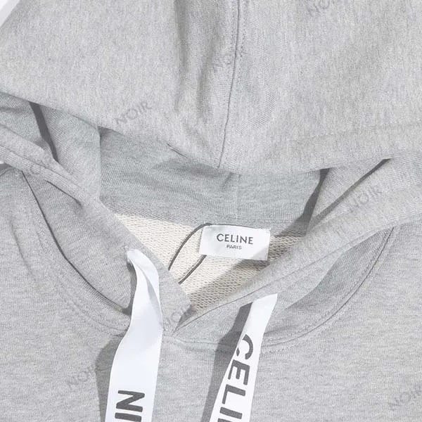 CELINE  |Loose hooded sweatshirt in cotton fleece