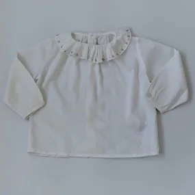 Chloé White Cotton Blouse With Studded Collar: 3 Years