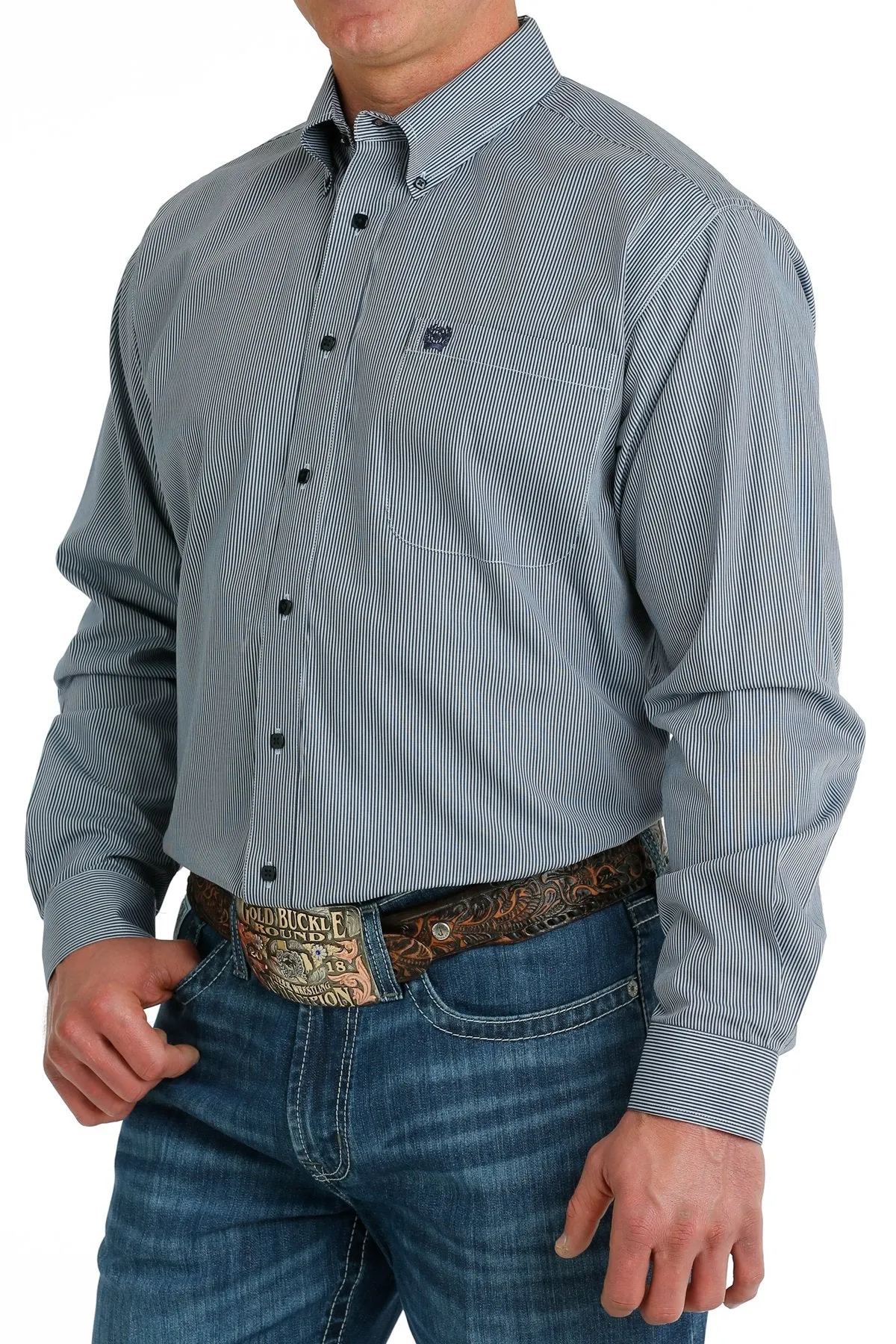 Cinch Striped Button Down Shirt