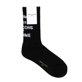 COMME DES GARCONS HOMME K501 LOGO SOCKS BLACK