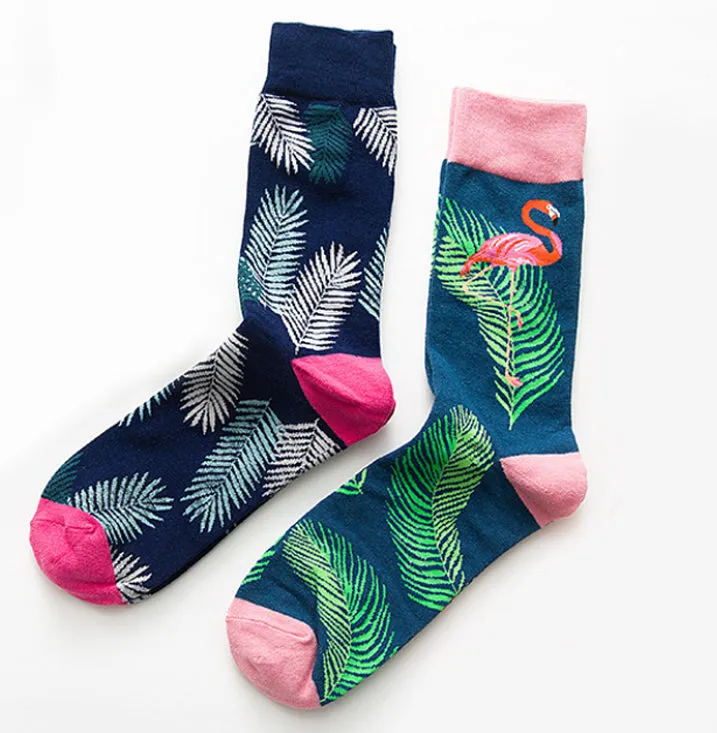 Crew Socks | Funky Socks - Palm Leaves