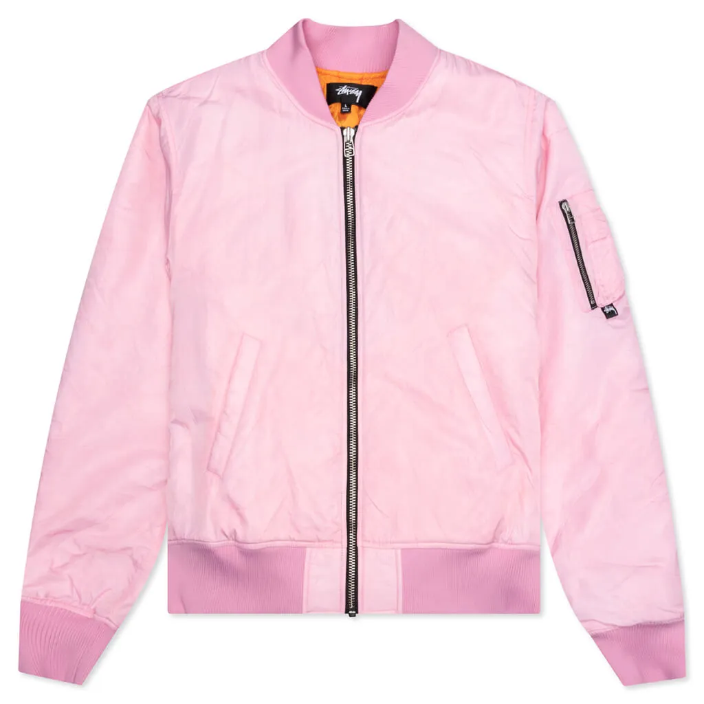 Dyed Nylon Bomber - Pink