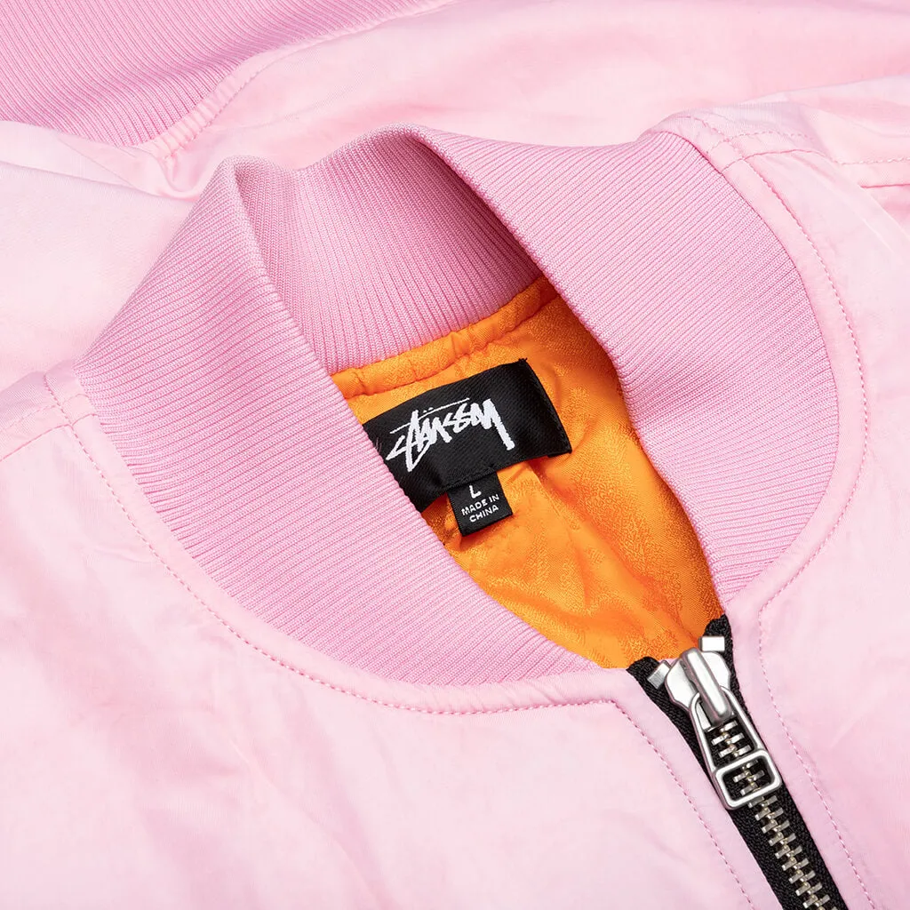 Dyed Nylon Bomber - Pink