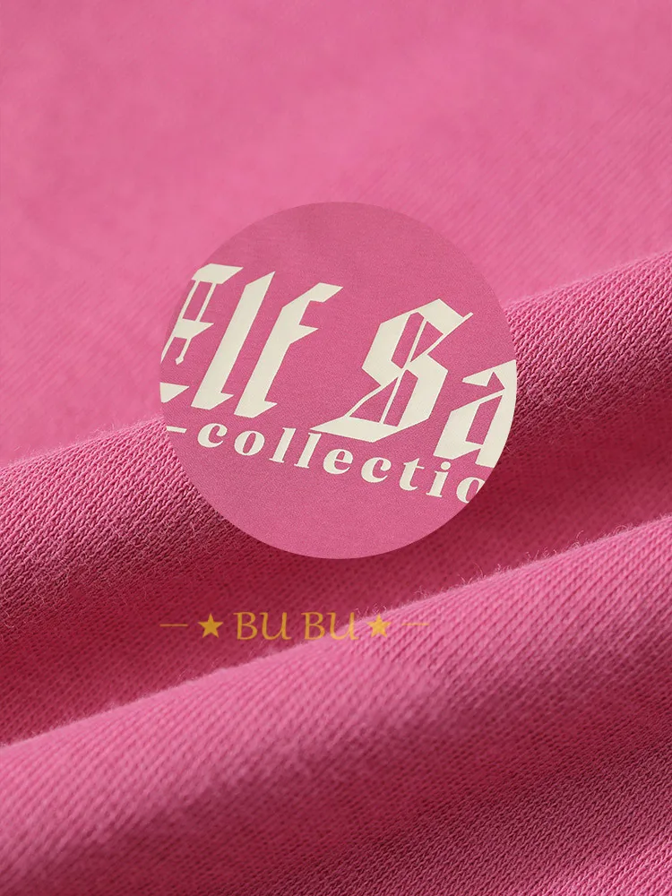 ELF SACK  |Crew Neck Monogram Street Style Long Sleeves Cotton