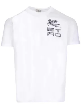 Etro Logo Embroidered Crewneck T-Shirt