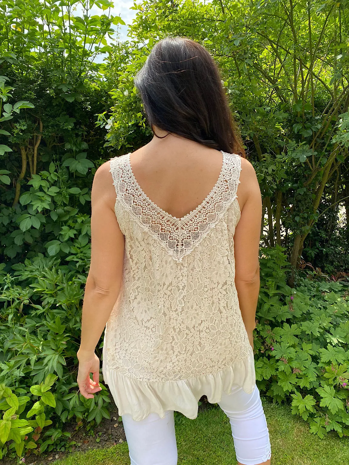 Floral Lace Vest Anita