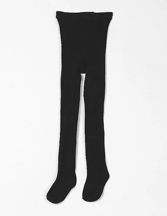 GAP Girls Black Solid Cotton Tights