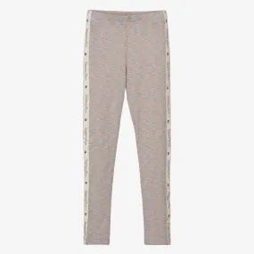 Girls Grey Marl Lurex Leggings