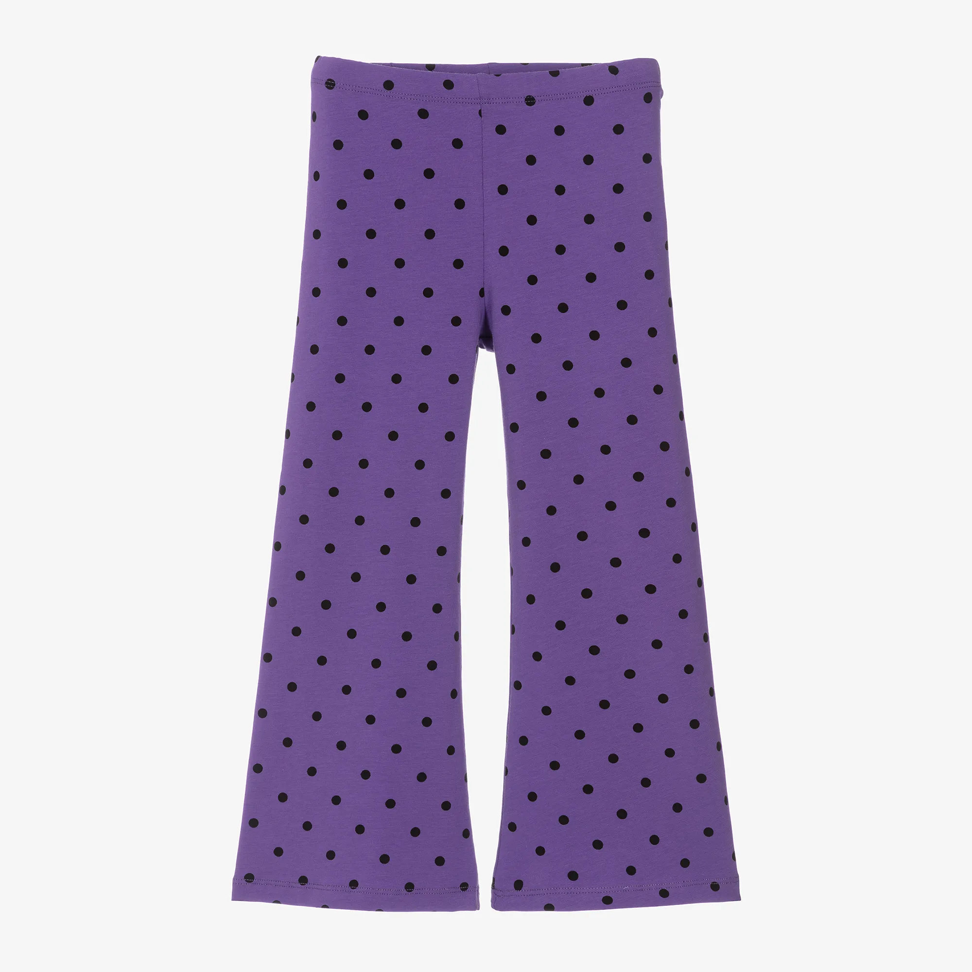 Girls Purple Organic Cotton Flared Leggings