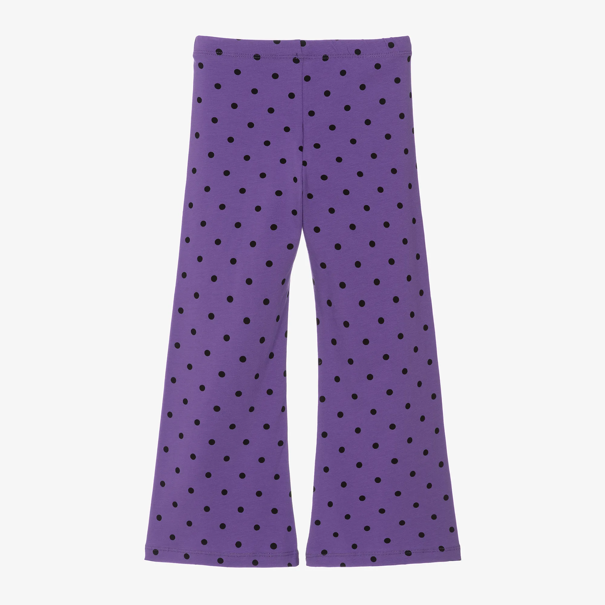 Girls Purple Organic Cotton Flared Leggings