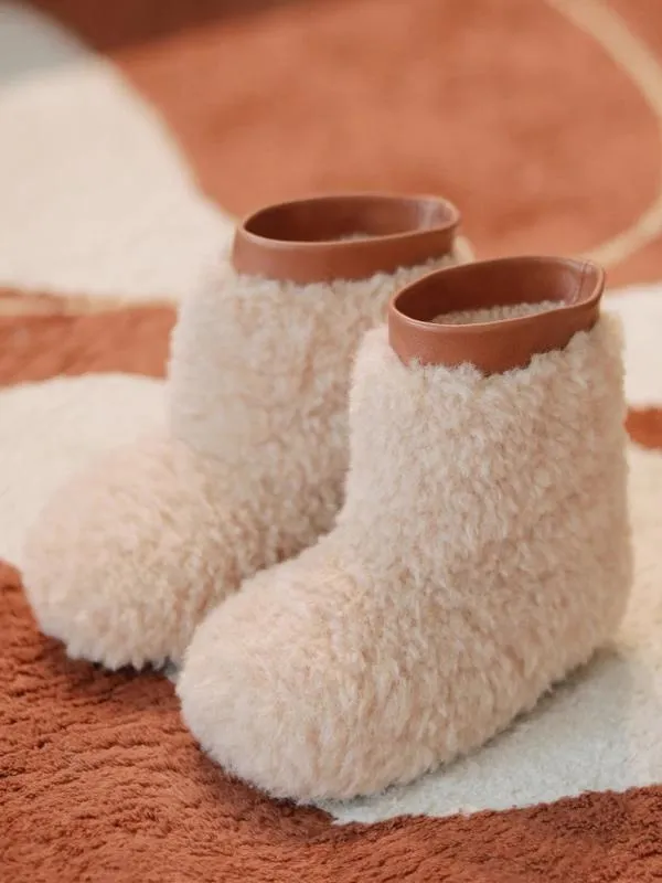 Girls' Winter Shoes Trendy Knitting Wool Faux Fur Snow Boots