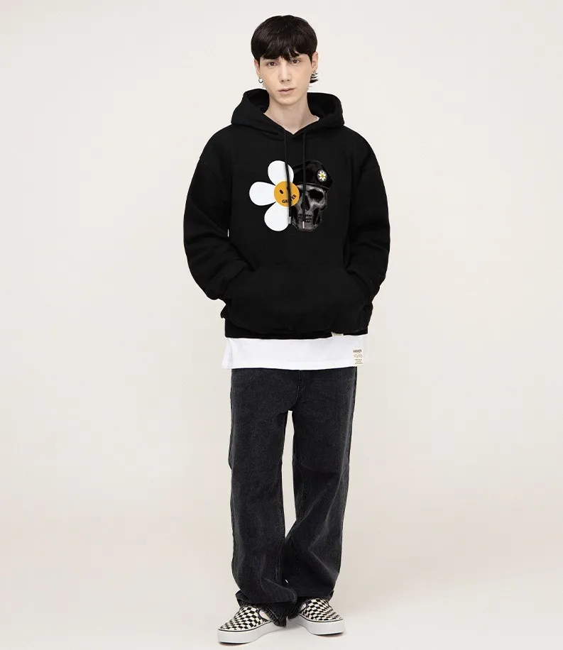 GRAVER  |[GRAVER]★[Expend4bles X GRAVER]FLOWER SKULL SMILE HOODIE