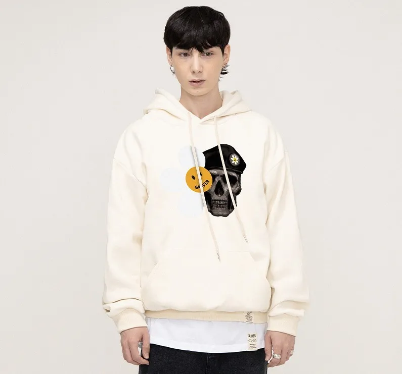 GRAVER  |[GRAVER]★[Expend4bles X GRAVER]FLOWER SKULL SMILE HOODIE