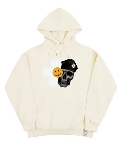 GRAVER  |[GRAVER]★[Expend4bles X GRAVER]FLOWER SKULL SMILE HOODIE