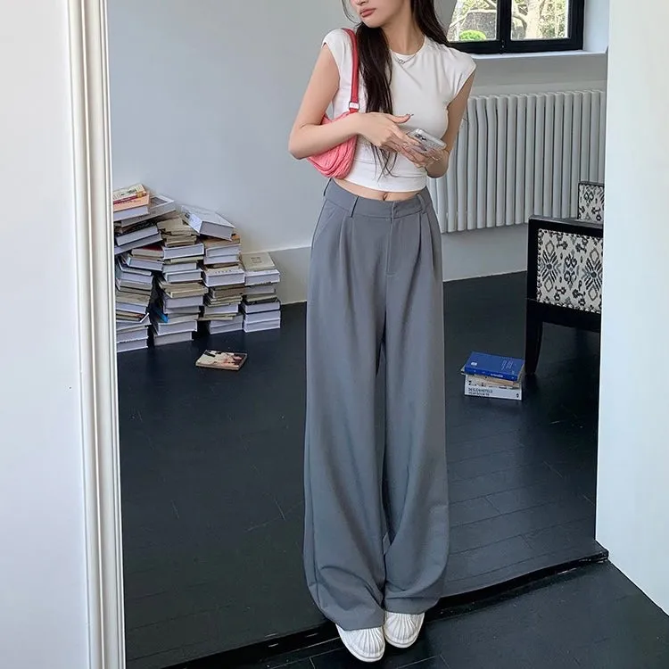 Grey Straight Trousers