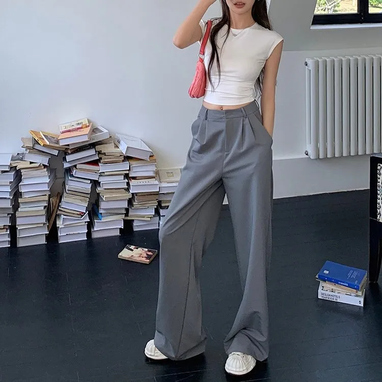 Grey Straight Trousers