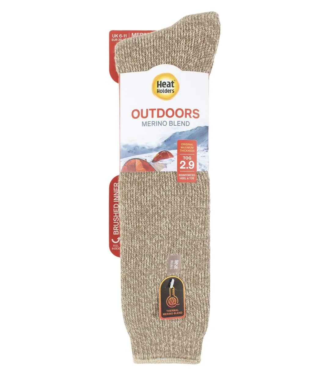 Heat Holders - Mens Long Leg Merino Wool Thermal Socks for Winter