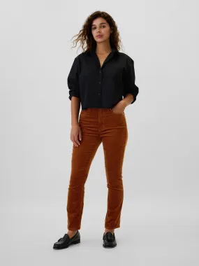 High Rise Soft Vintage Slim Corduroy Pants