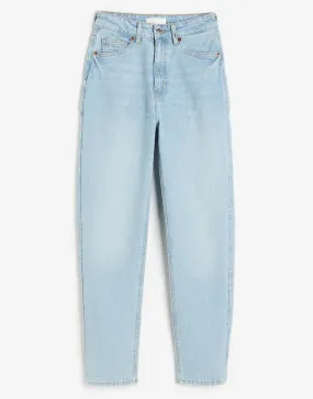 Hm High Rise Mom Jeans Ace Blue