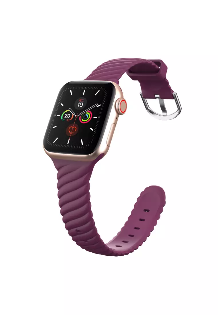 Kings Collection Burgundy Silicone Woven Texture Apple Watch Band 42MM / 44MM (for small wrist) (KCWATCH1095)